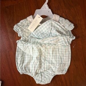 Rachel Zoe Light Blue Checkered Diaper Cover